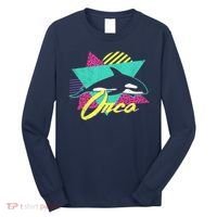 Retro 80s Or 90s Orca Killer Whale Long Sleeve Shirt thumb 0