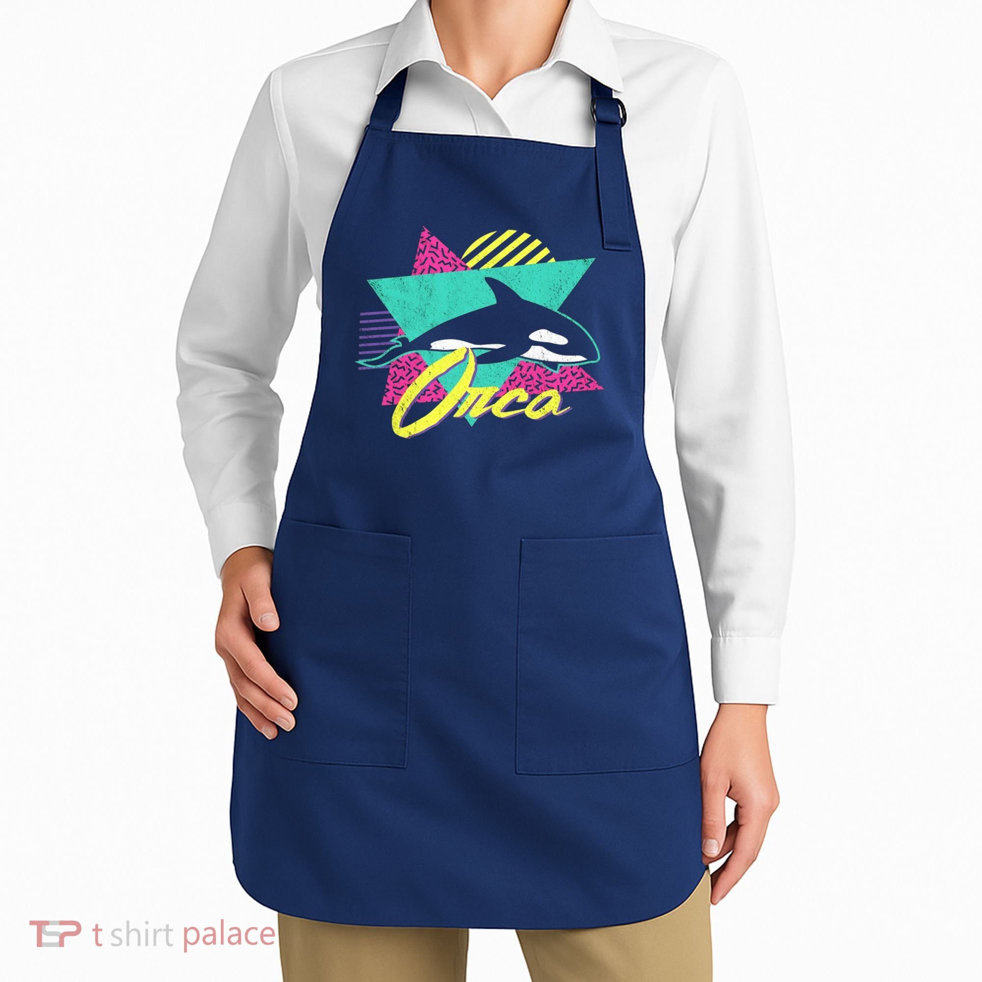 Retro 80s Or 90s Orca Killer Whale Apron
