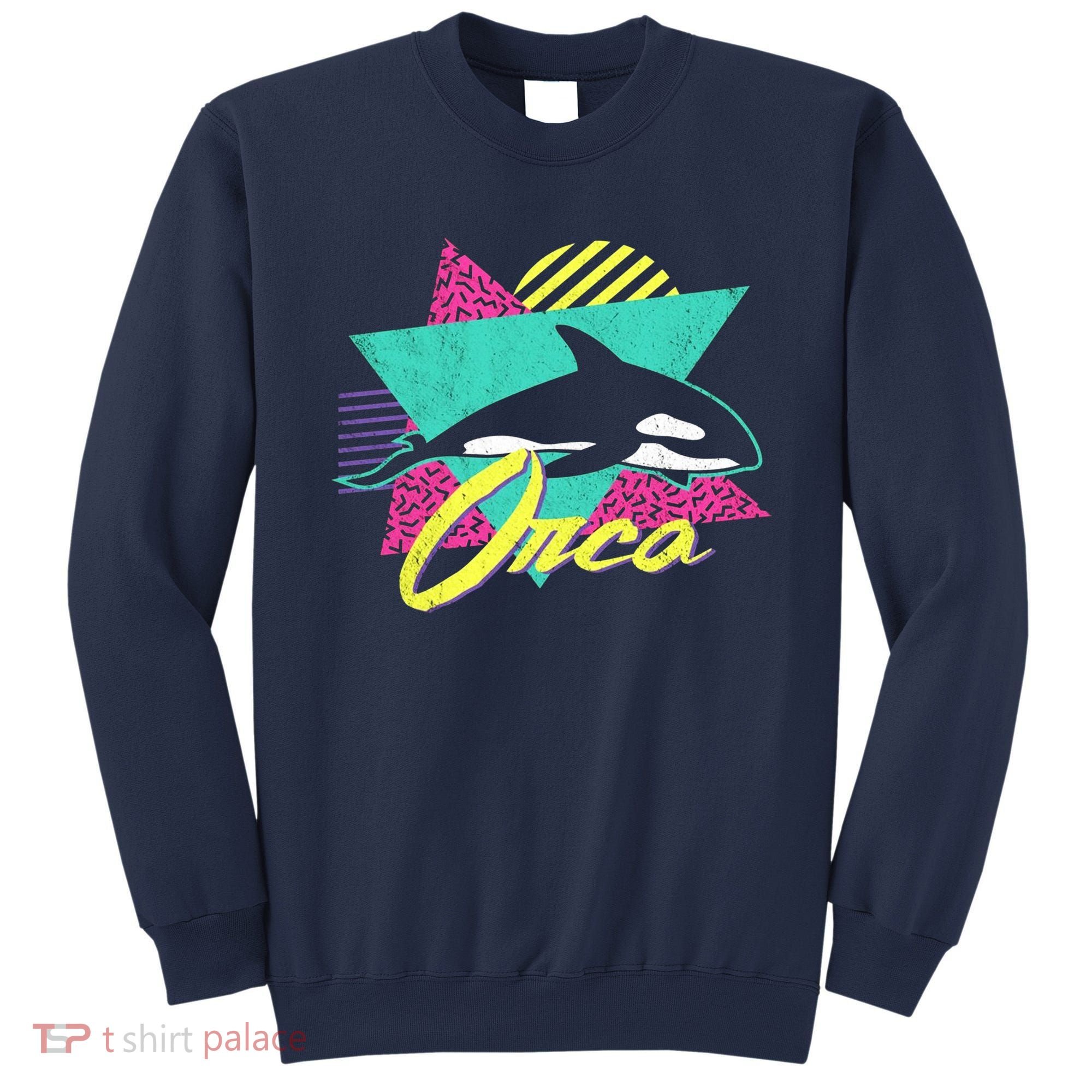 Retro 80s Or 90s Orca Killer Whale Sweatshirt