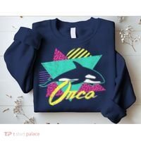 Retro 80s Or 90s Orca Killer Whale Sweatshirt thumb 2