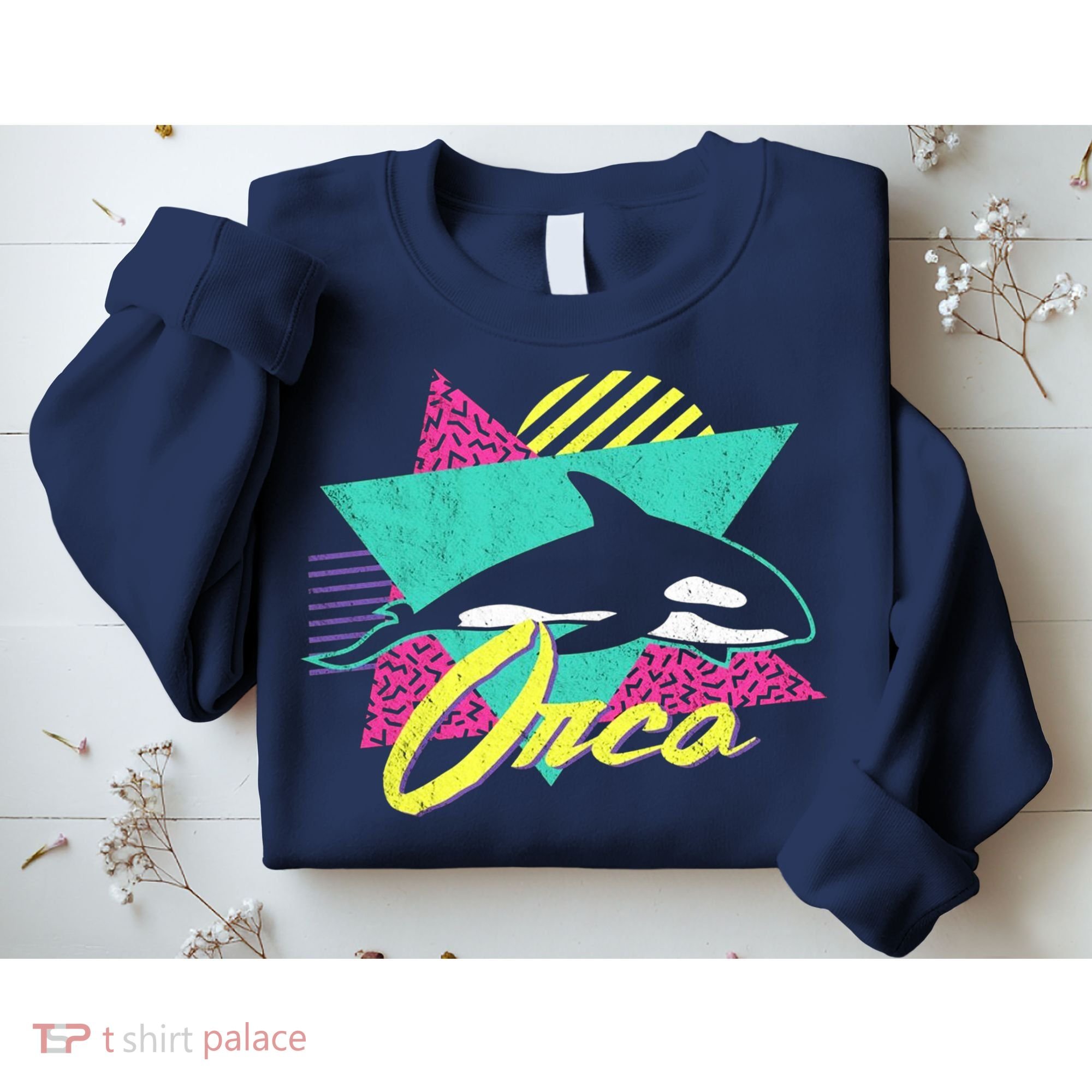 Retro 80s Or 90s Orca Killer Whale Sweatshirt