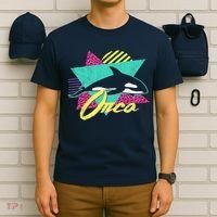 Retro 80s Or 90s Orca Killer Whale T-Shirt thumb 6