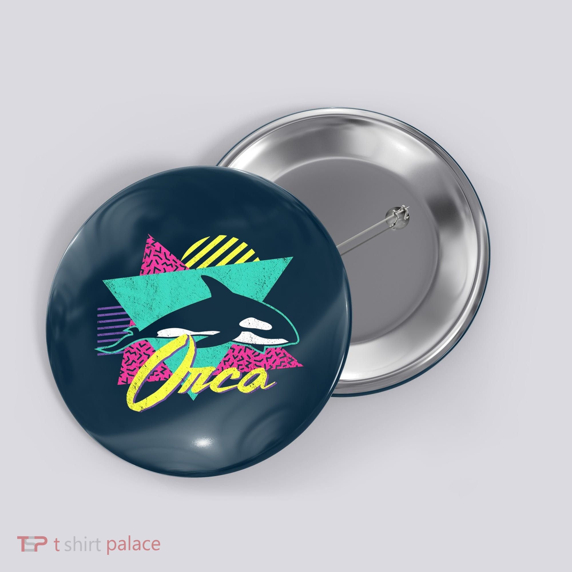 Retro 80s Or 90s Orca Killer Whale Button