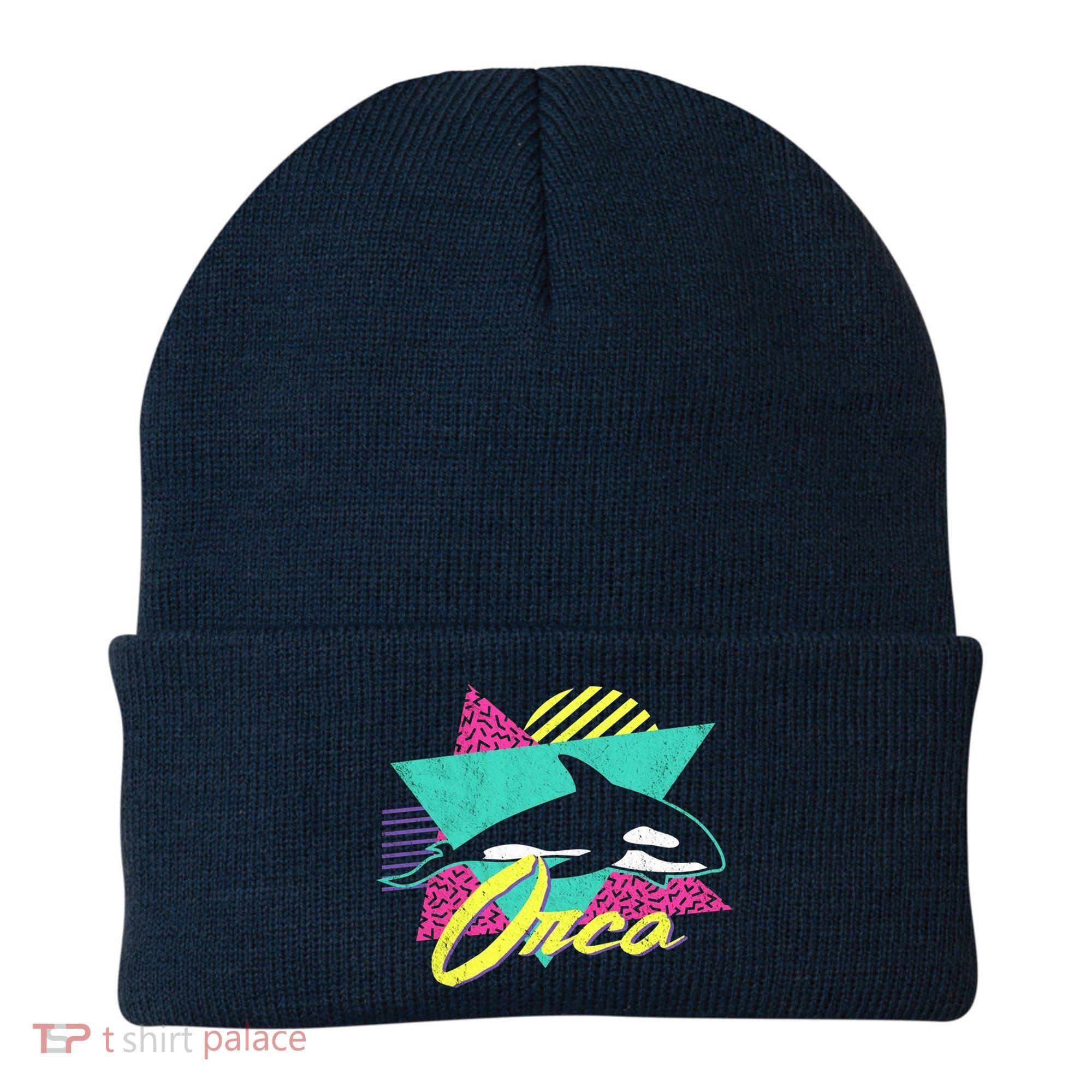 Retro 80s Or 90s Orca Killer Whale Beanie