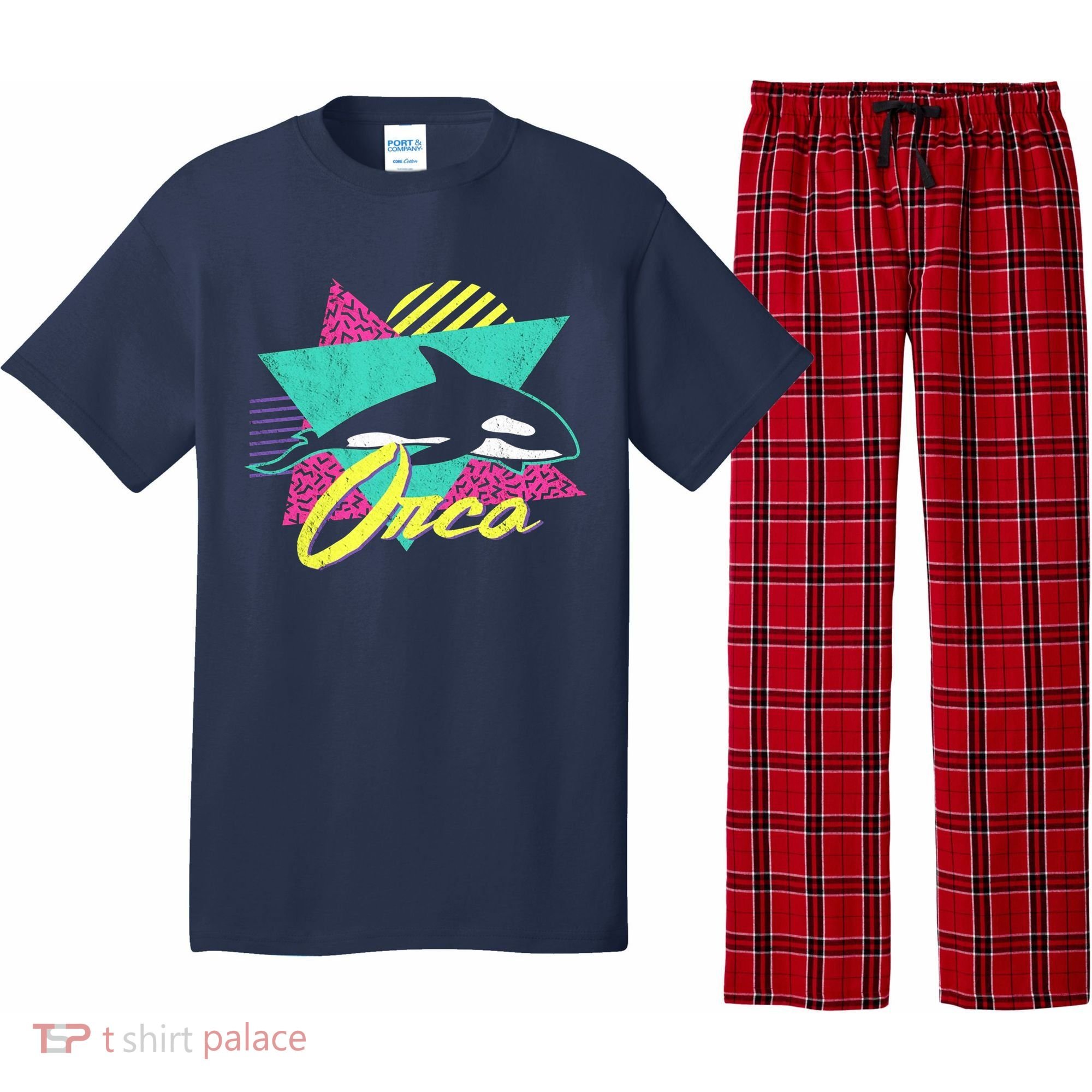 Retro 80s Or 90s Orca Killer Whale Pajama Set