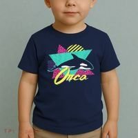 Retro 80s Or 90s Orca Killer Whale Toddler T-Shirt thumb 2