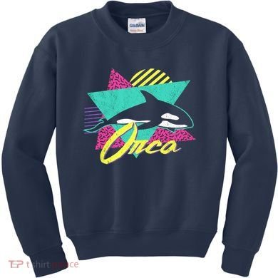 Retro 80s Or 90s Orca Killer Whale Kids Sweatshirt