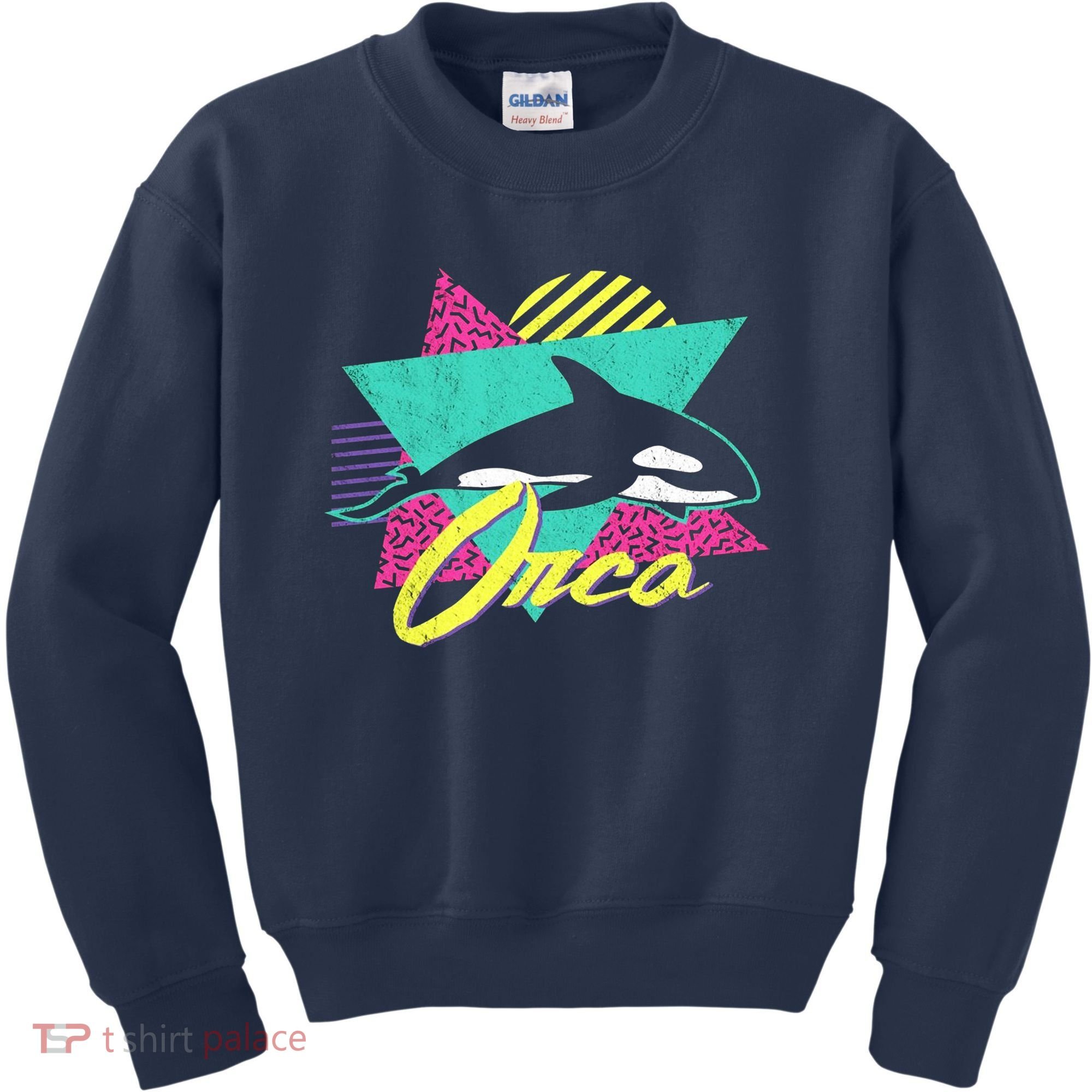 Retro 80s Or 90s Orca Killer Whale Kids Sweatshirt