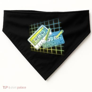 Retro 80's Rewind Cassette Tapes Broken Pencil USA-Made Doggie Bandana