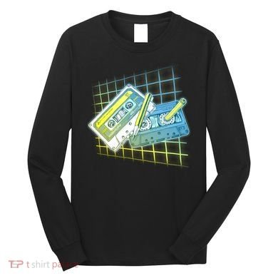 Retro 80's Rewind Cassette Tapes Broken Pencil Long Sleeve Shirt