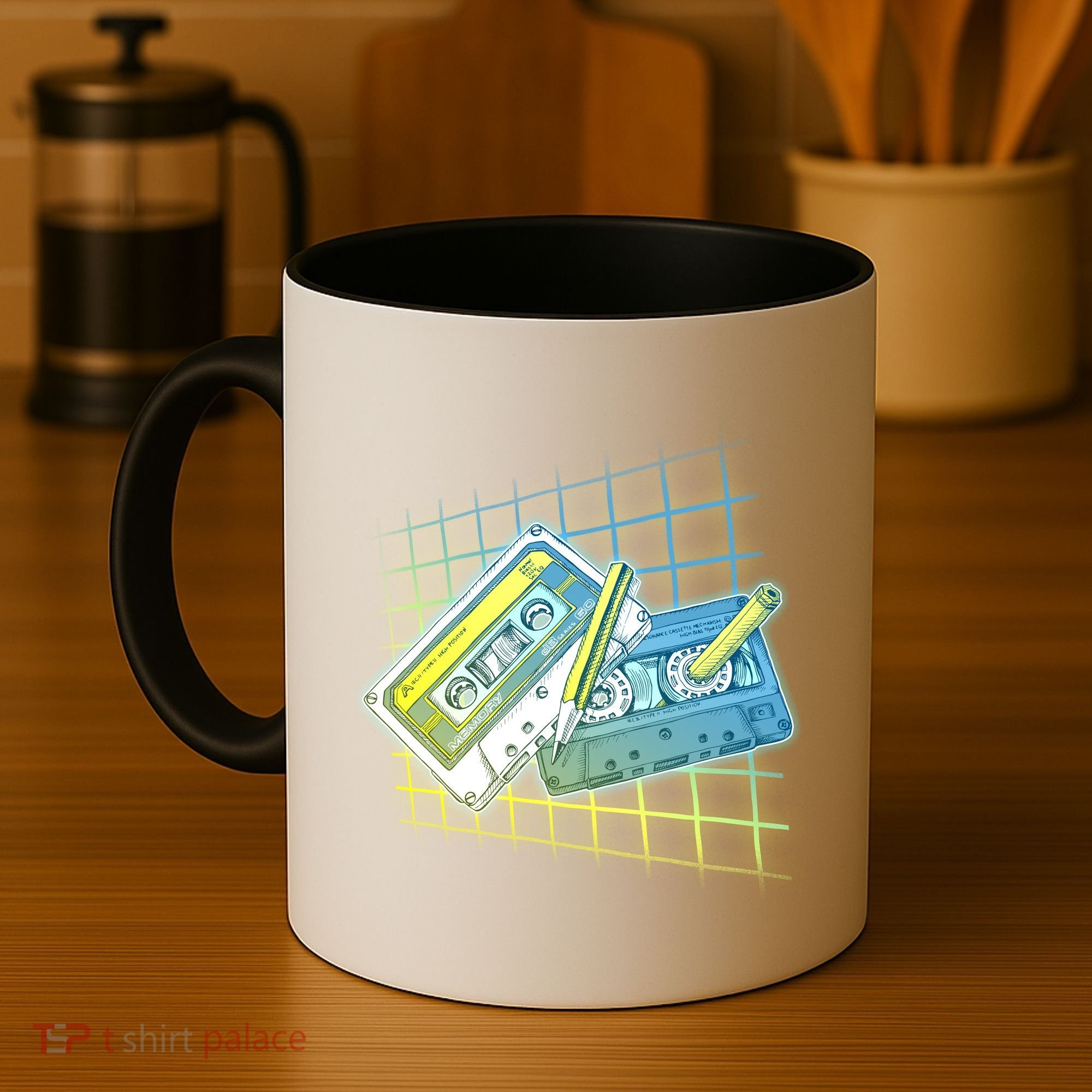 Retro 80's Rewind Cassette Tapes Broken Pencil Coffee Mug