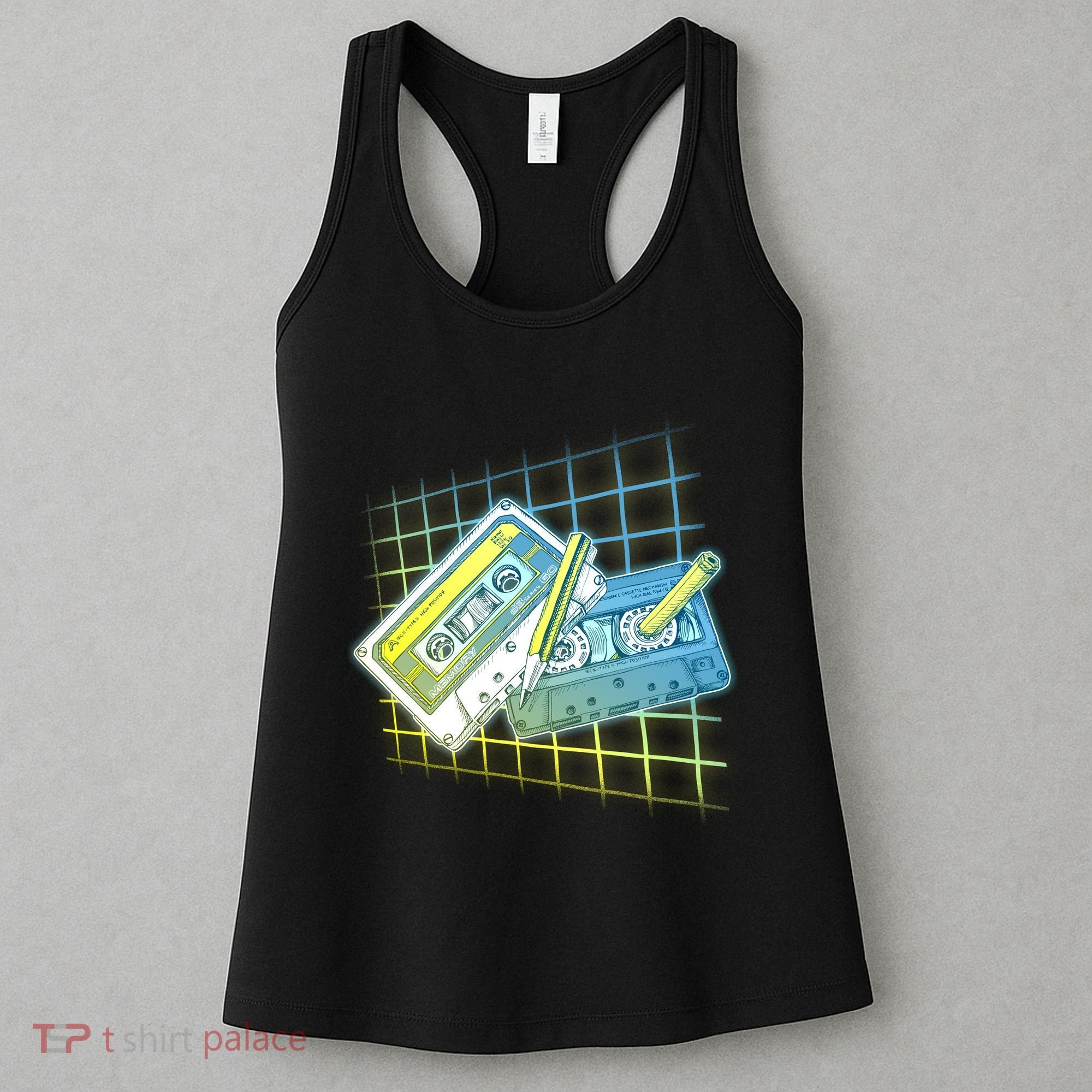 Retro 80's Rewind Cassette Tapes Broken Pencil Women's Tank Top