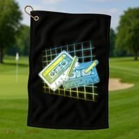 Retro 80's Rewind Cassette Tapes Broken Pencil Golf Towel thumb 1