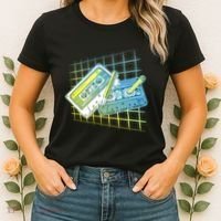 Retro 80's Rewind Cassette Tapes Broken Pencil Women's T-Shirt thumb 2
