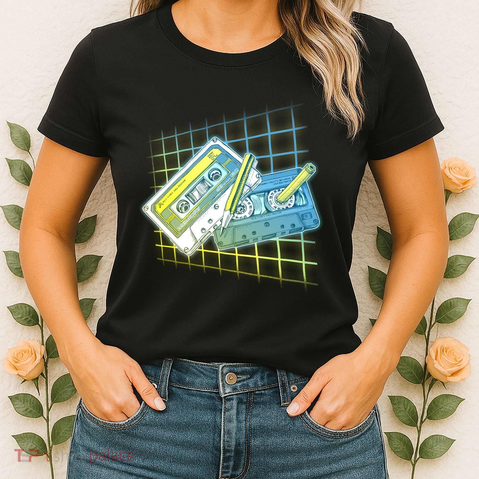 Retro 80's Rewind Cassette Tapes Broken Pencil Women's T-Shirt