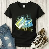 Retro 80's Rewind Cassette Tapes Broken Pencil Women's T-Shirt thumb 3