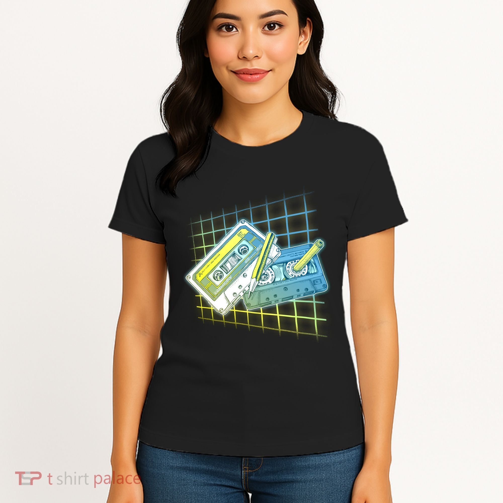 Retro 80's Rewind Cassette Tapes Broken Pencil Women's T-Shirt