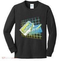 Retro 80's Rewind Cassette Tapes Broken Pencil Kids Long Sleeve Shirt thumb 0