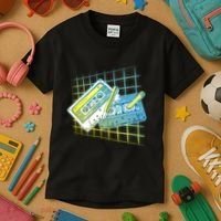 Retro 80's Rewind Cassette Tapes Broken Pencil Kids T-Shirt thumb 3