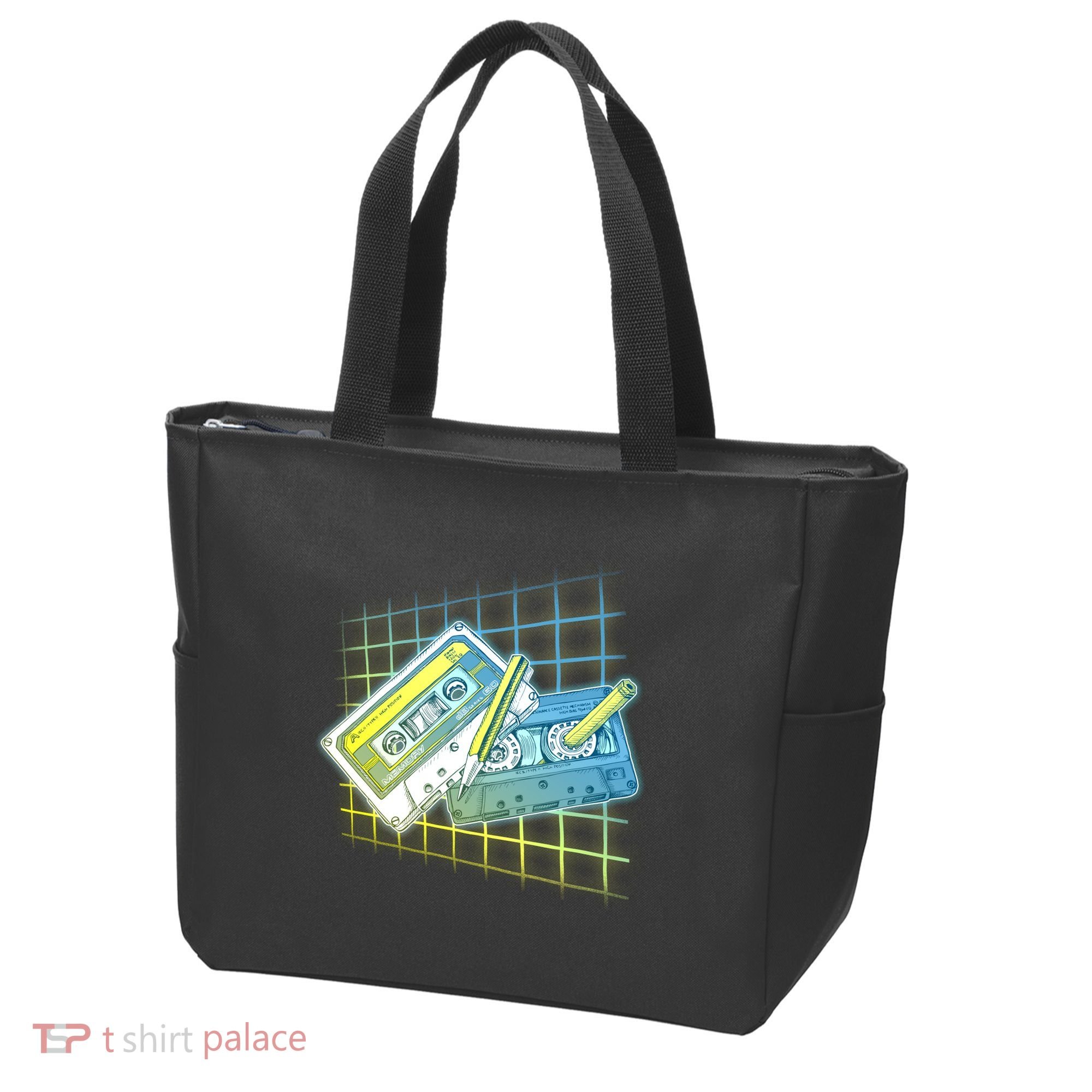 Retro 80's Rewind Cassette Tapes Broken Pencil Tote Bag
