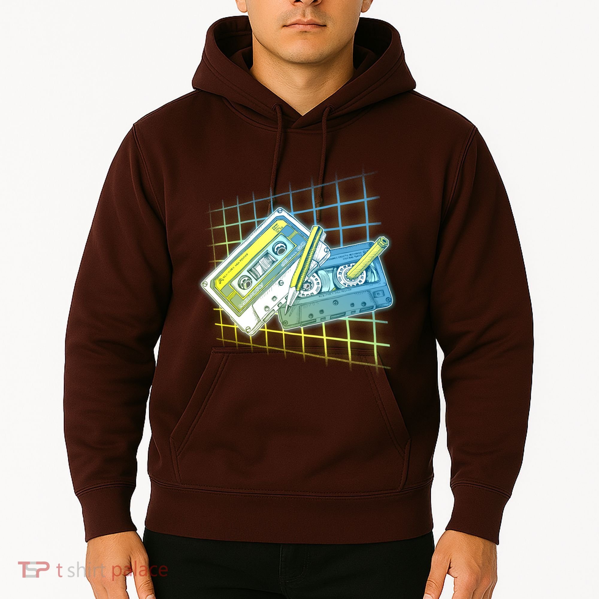 Retro 80's Rewind Cassette Tapes Broken Pencil Hoodie
