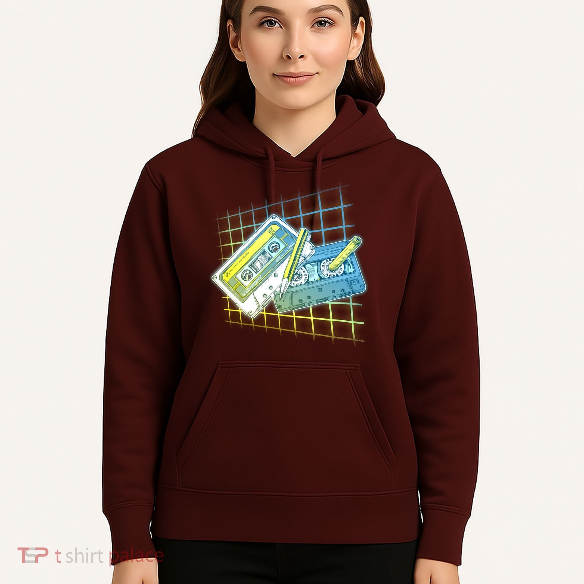 Retro 80's Rewind Cassette Tapes Broken Pencil Hoodie