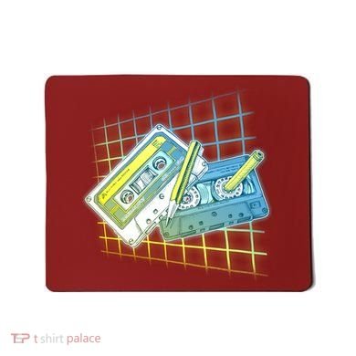 Retro 80's Rewind Cassette Tapes Broken Pencil Mousepad