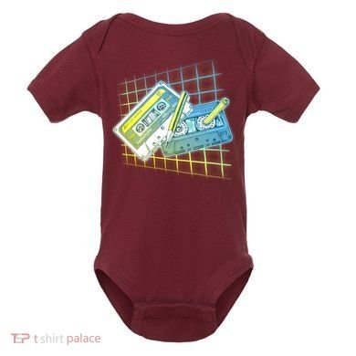 Retro 80's Rewind Cassette Tapes Broken Pencil Baby Bodysuit