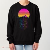 Retro 80s Space Shuttle Launch Circuit Mountain Women's Sweatshirt thumb 0