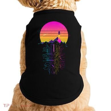 Retro 80s Space Shuttle Launch Circuit Mountain Doggie Tank