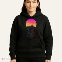Retro 80s Space Shuttle Launch Circuit Mountain Hoodie thumb 5