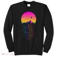 Retro 80s Space Shuttle Launch Circuit Mountain Sweatshirt thumb 0