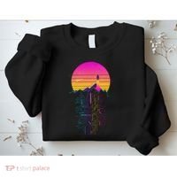 Retro 80s Space Shuttle Launch Circuit Mountain Sweatshirt thumb 2