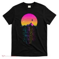 Retro 80s Space Shuttle Launch Circuit Mountain T-Shirt thumb 0