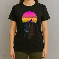Retro 80s Space Shuttle Launch Circuit Mountain T-Shirt thumb 4