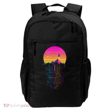 Retro 80s Space Shuttle Launch Circuit Mountain Backpack