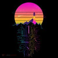 Retro 80s Space Shuttle Launch Circuit Mountain Bucket Hat thumb 4