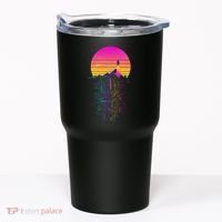 Retro 80s Space Shuttle Launch Circuit Mountain Tumbler thumb 0