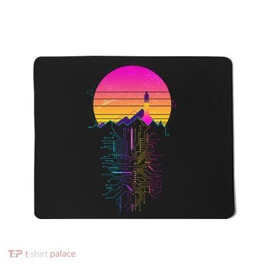 Retro 80s Space Shuttle Launch Circuit Mountain Mousepad