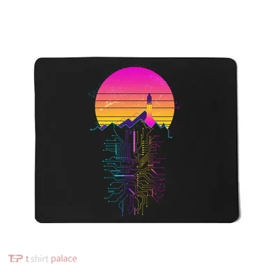 Retro 80s Space Shuttle Launch Circuit Mountain Mousepad