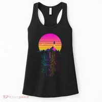 Retro 80s Space Shuttle Launch Circuit Mountain Women's Tank Top thumb 0