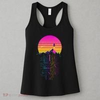 Retro 80s Space Shuttle Launch Circuit Mountain Women's Tank Top thumb 3