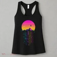 Retro 80s Space Shuttle Launch Circuit Mountain Women's Tank Top thumb 3