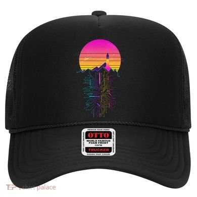 Retro 80s Space Shuttle Launch Circuit Mountain Hat