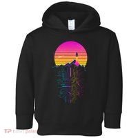 Retro 80s Space Shuttle Launch Circuit Mountain Toddler Hoodie thumb 0