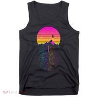 Retro 80s Space Shuttle Launch Circuit Mountain Tank Top thumb 0
