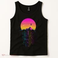 Retro 80s Space Shuttle Launch Circuit Mountain Tank Top thumb 2