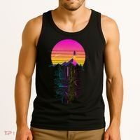 Retro 80s Space Shuttle Launch Circuit Mountain Tank Top thumb 3