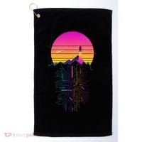 Retro 80s Space Shuttle Launch Circuit Mountain Golf Towel thumb 0
