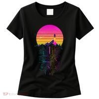 Retro 80s Space Shuttle Launch Circuit Mountain Women's T-Shirt thumb 0